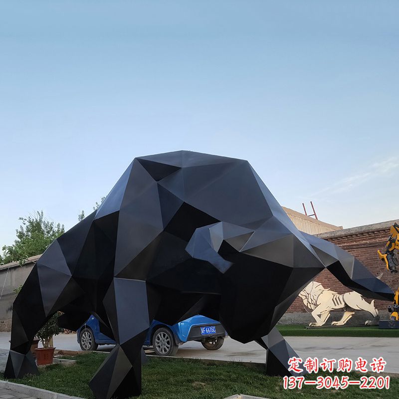 绵阳华尔街牛大型玻璃钢动物雕塑