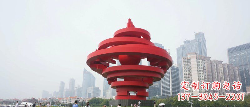 绵阳抽象火炬不锈钢五月的风广场景观雕塑