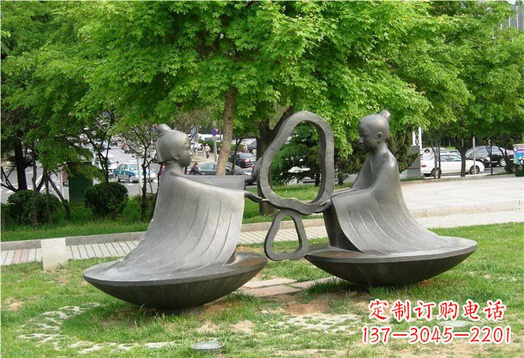 绵阳抽象孔融让梨铜雕