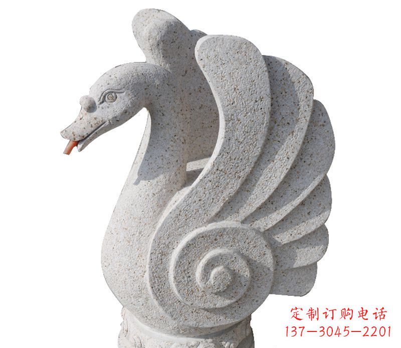 绵阳抽象喷水天鹅石雕 (2)
