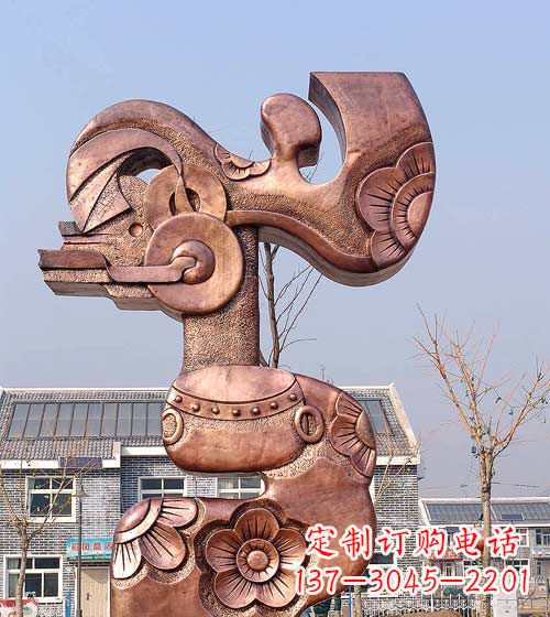 绵阳抽象皮影戏人物铜雕