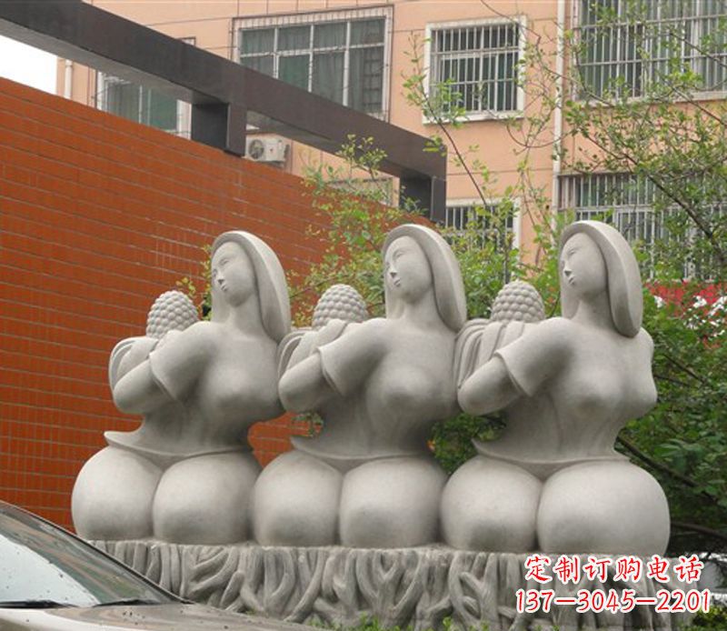 绵阳抽象三个女人石雕