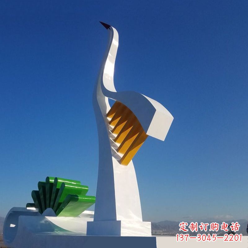 绵阳抽象仙鹤不锈钢景观雕塑