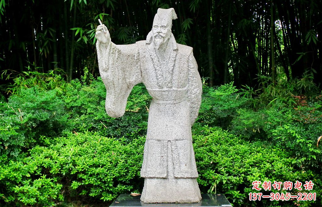 绵阳抽象写意白居易石雕塑像-中国古代著名诗人雕像