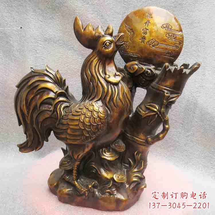 绵阳纯铜公鸡雕塑引领生肖动物摆件新风尚