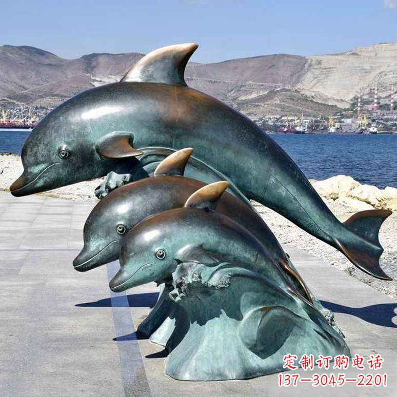 绵阳纯铜海豚动物雕塑