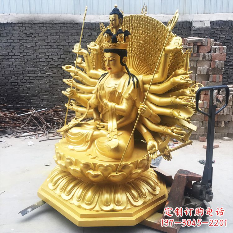 绵阳精美纯铜千手观音雕塑