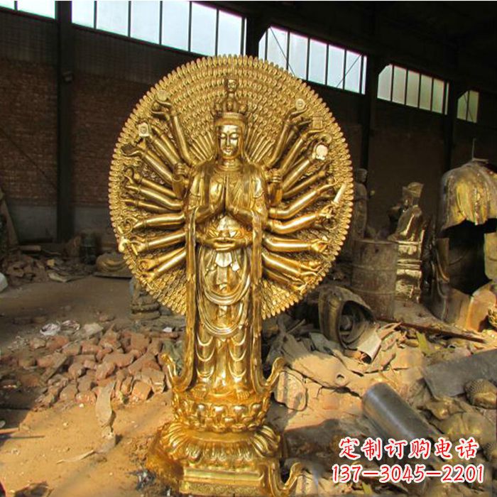 绵阳纯铜千手观音雕塑