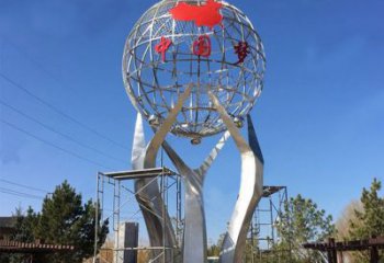 绵阳城市之星——不锈钢地球仪雕塑