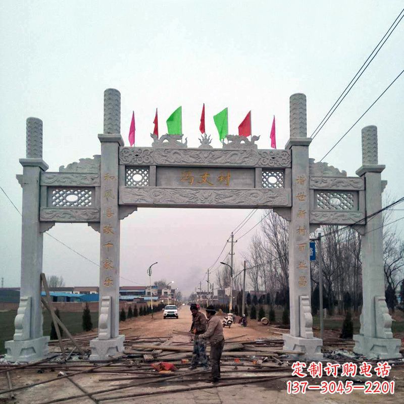 绵阳传承古老石牌坊雕塑