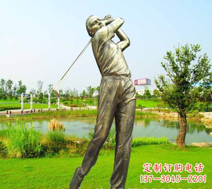 绵阳打高尔夫球人物铜雕222