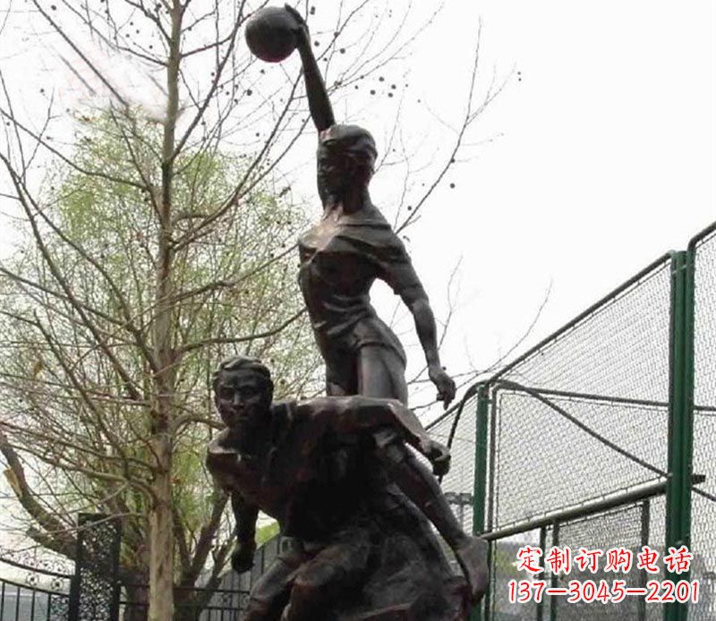 绵阳打篮球的运动员铜雕