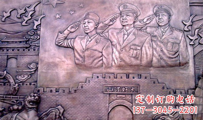 绵阳献礼铜军人雕塑——赞美大好河山