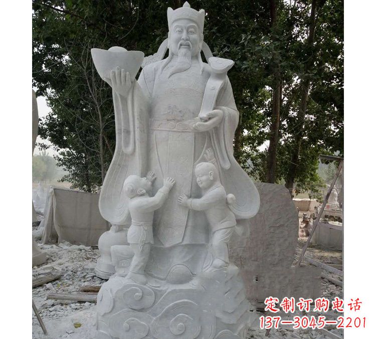 绵阳大理石财神雕塑——守护家庭繁荣