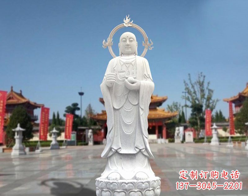 绵阳大理石地藏菩萨雕塑象征佛法的传承