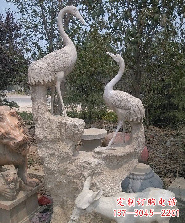 绵阳静谧优雅的丹顶鹤雕塑