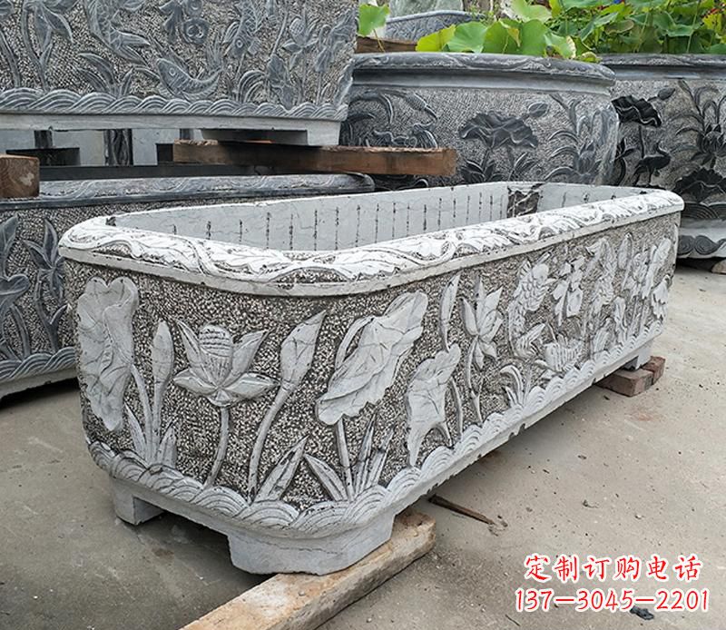 绵阳大理石菊花水缸雕塑