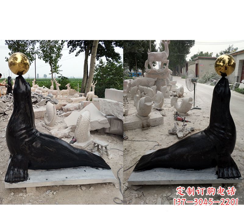 绵阳大理石海豹雕塑