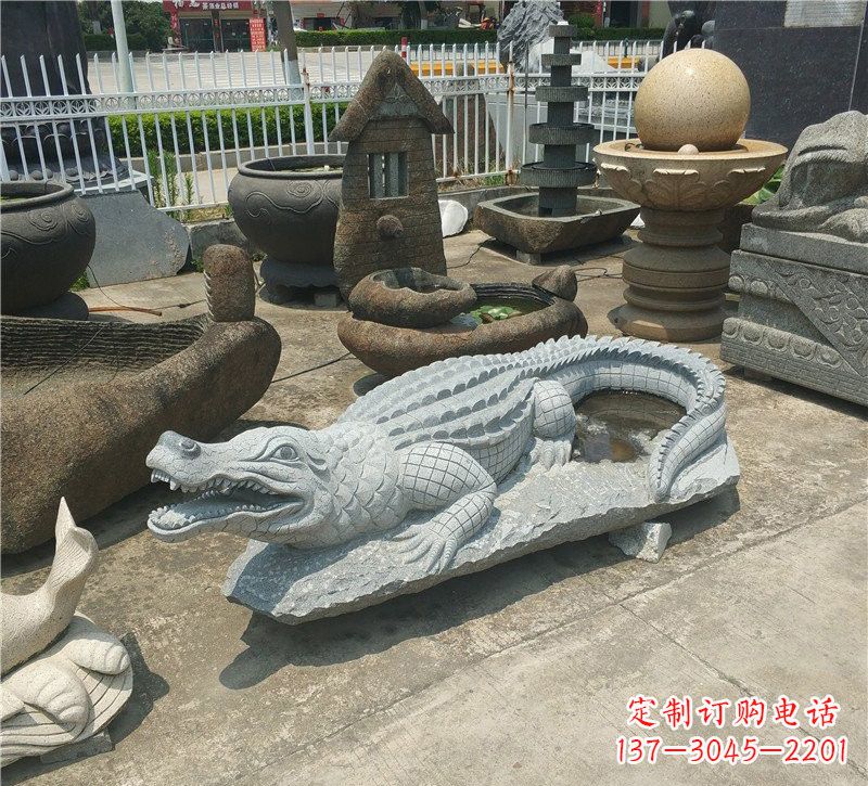 绵阳动物雕塑大理石鳄鱼