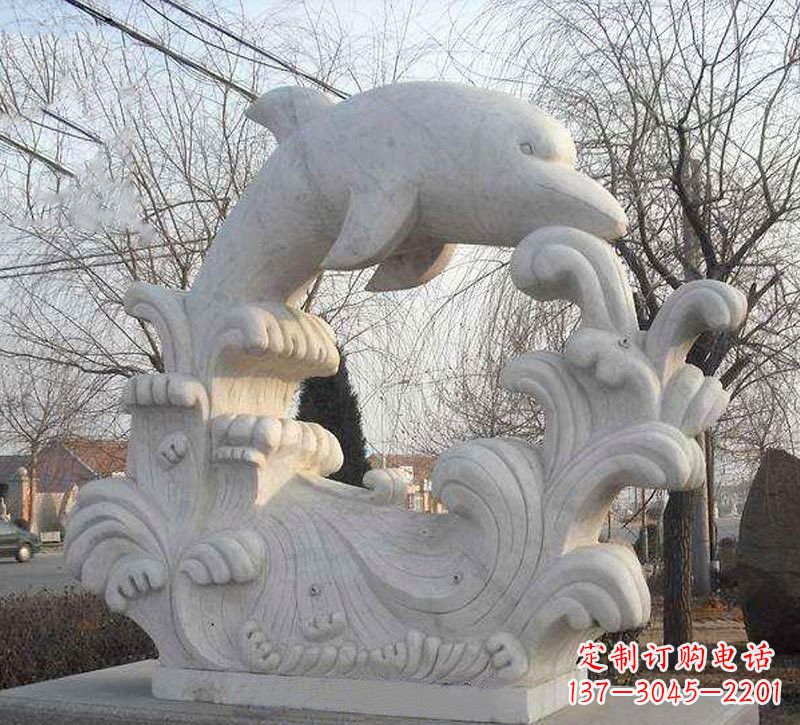 绵阳海豚浪花大理石雕塑