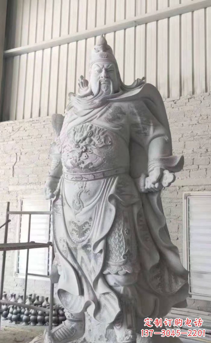 绵阳大理石关公雕塑,精美绝伦