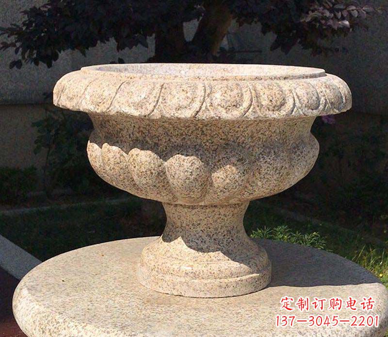 绵阳大理石花钵公园花盆石雕