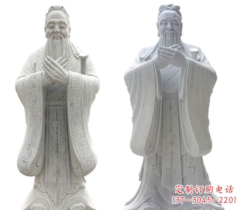 绵阳大理石孔子行教像古代名人石雕
