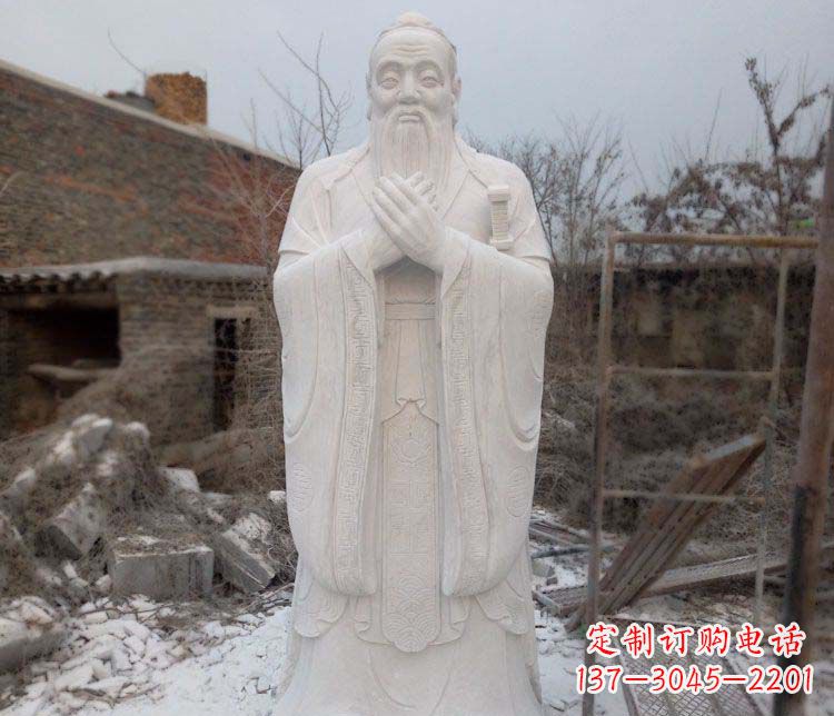 绵阳大理石孔子行教像古代名人石雕