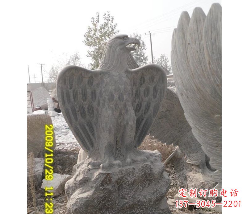 绵阳大理石老鹰雕塑,高贵雄威气势