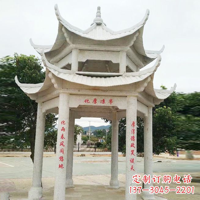 绵阳大理石凉亭双层雕塑