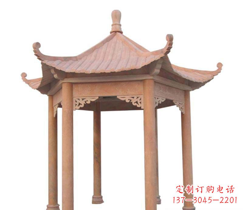 绵阳大理石六角凉亭雕塑