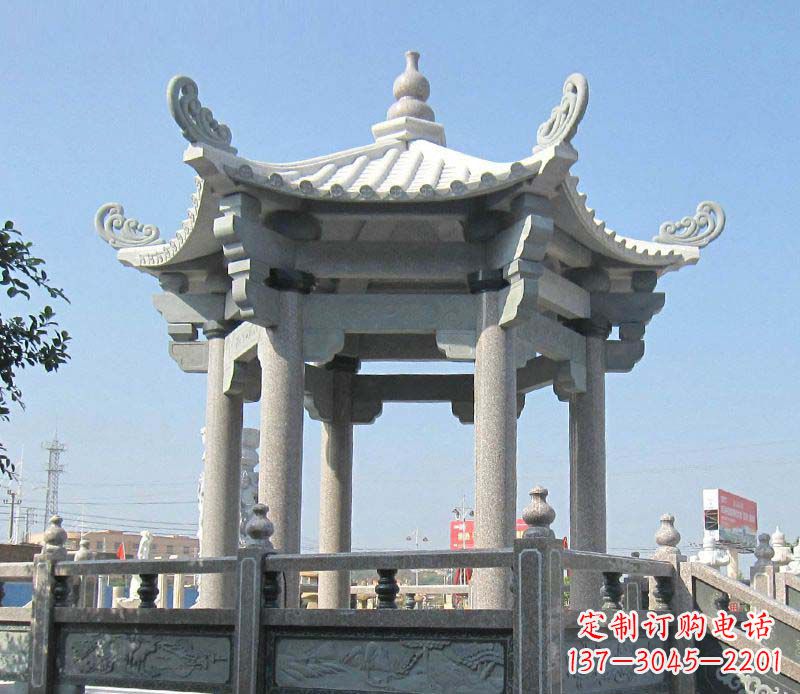 绵阳大理石六角凉亭石雕,为您的家园带来浪漫情怀