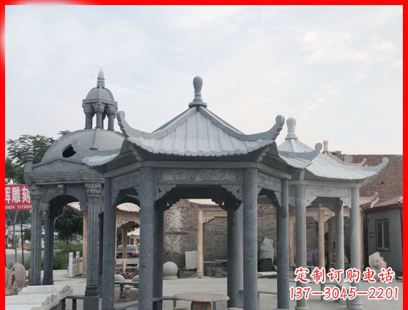 绵阳六角凉亭石雕