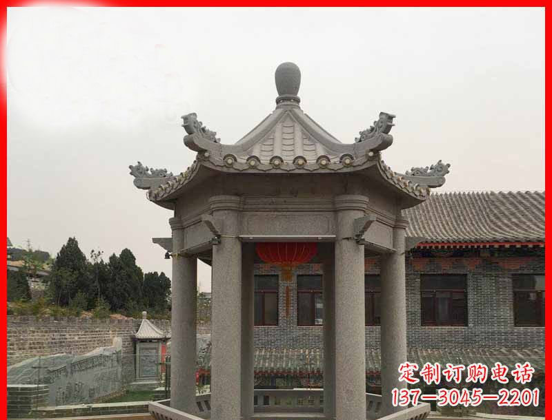 绵阳大理石六角凉亭石雕