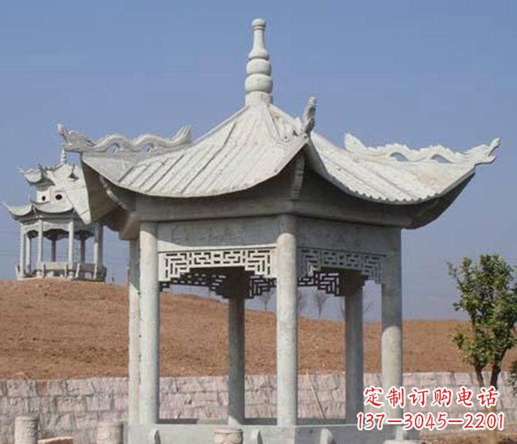 绵阳精美大理石六角凉亭石雕