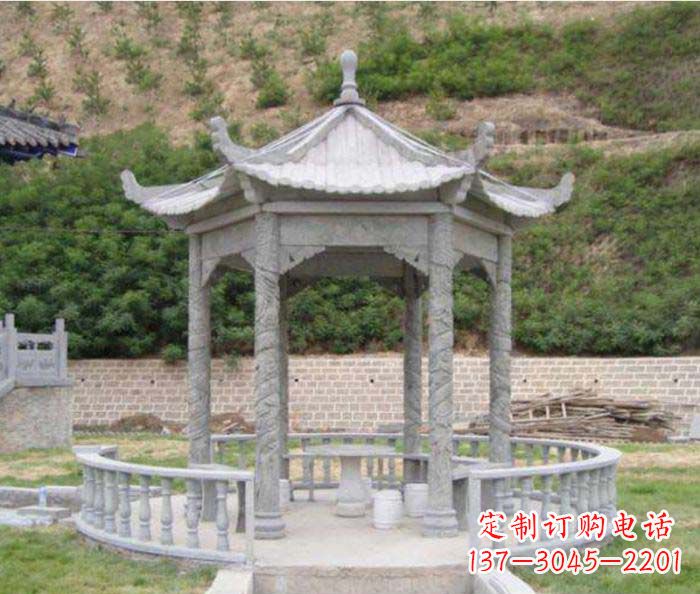 绵阳大理石六角石雕凉亭