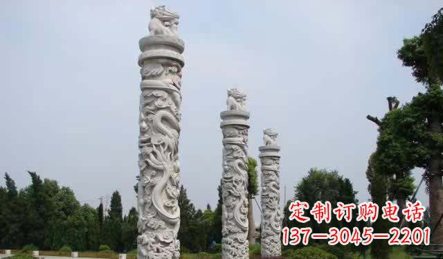 绵阳精美大理石龙柱雕塑