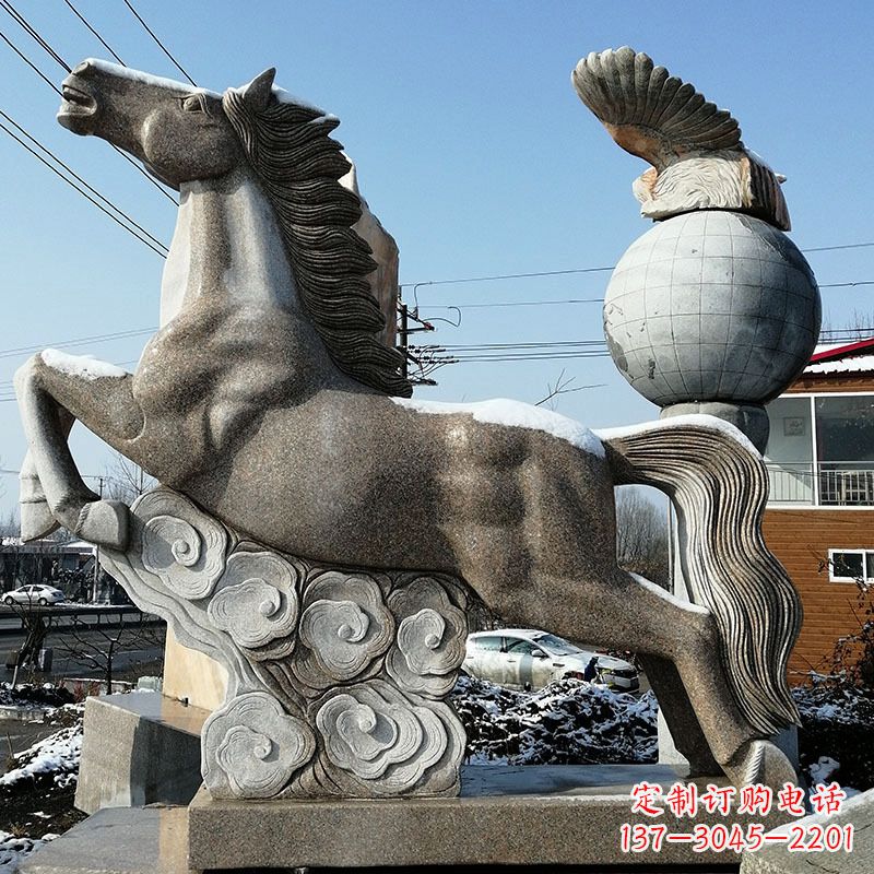 绵阳大理石马踏祥云雕塑