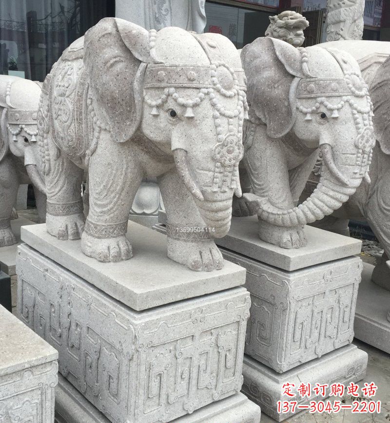 绵阳精美绝伦的大理石门口大象雕塑