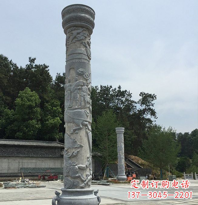 绵阳大理石龙柱雕塑