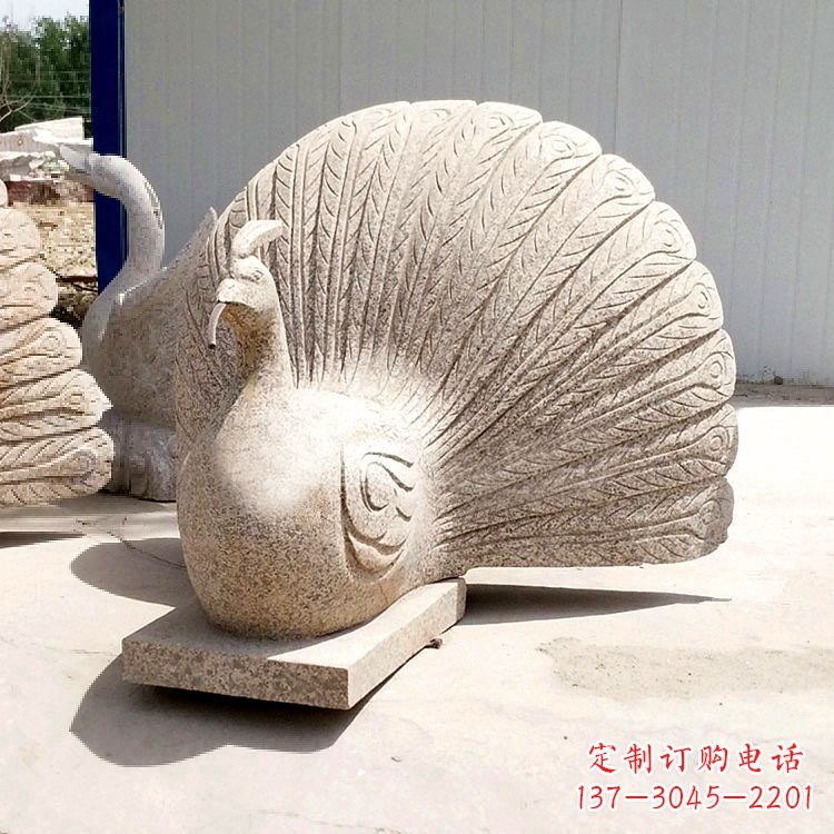 绵阳大理石喷水孔雀雕塑