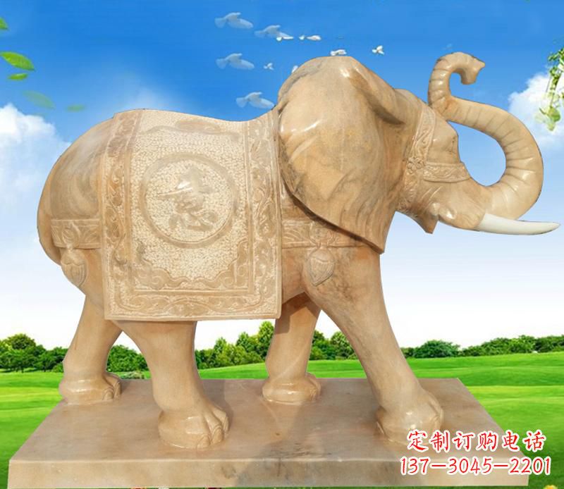 绵阳大理石喷水大象雕塑