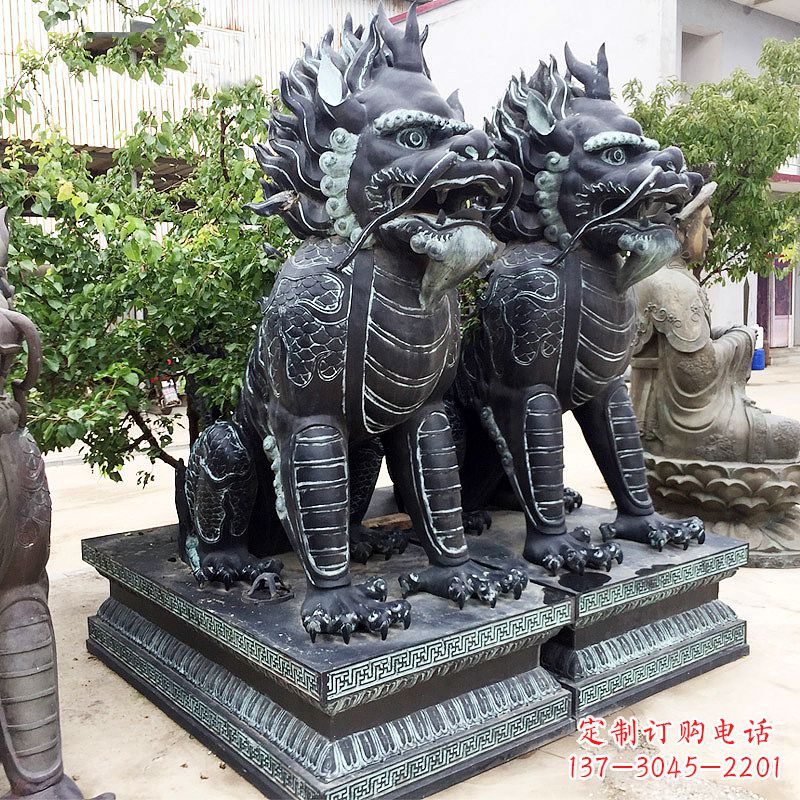 绵阳象征威严的大理石麒麟雕塑