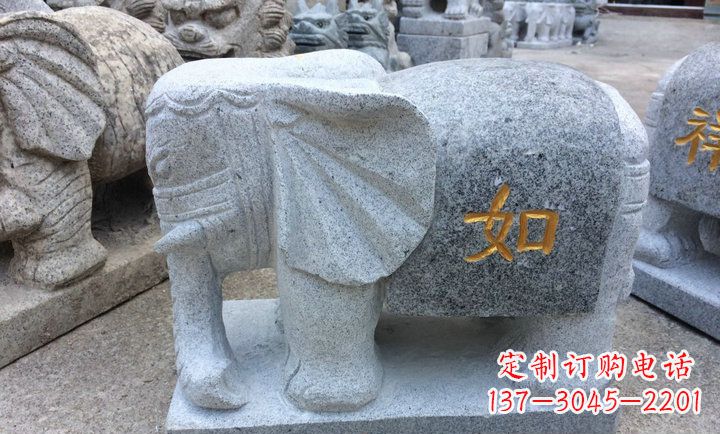绵阳精美大理石石象雕塑