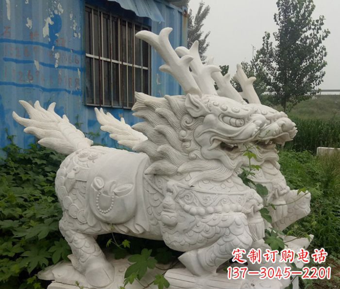 绵阳精美的大理石麒麟雕塑
