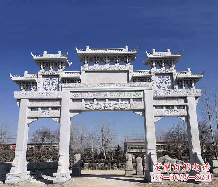 绵阳特色大理石牌坊石雕