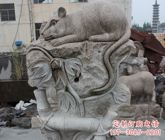 绵阳大理石生肖鼠石雕