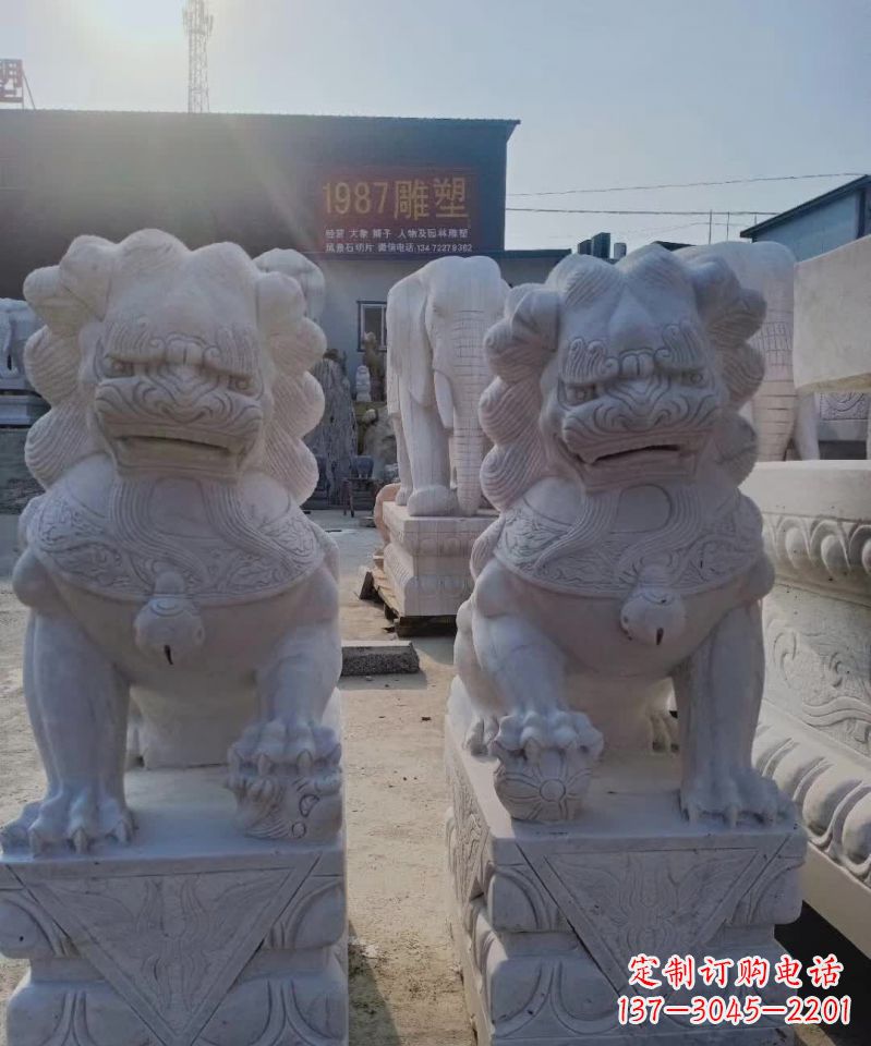 绵阳大理石狮子雕塑,象征威严