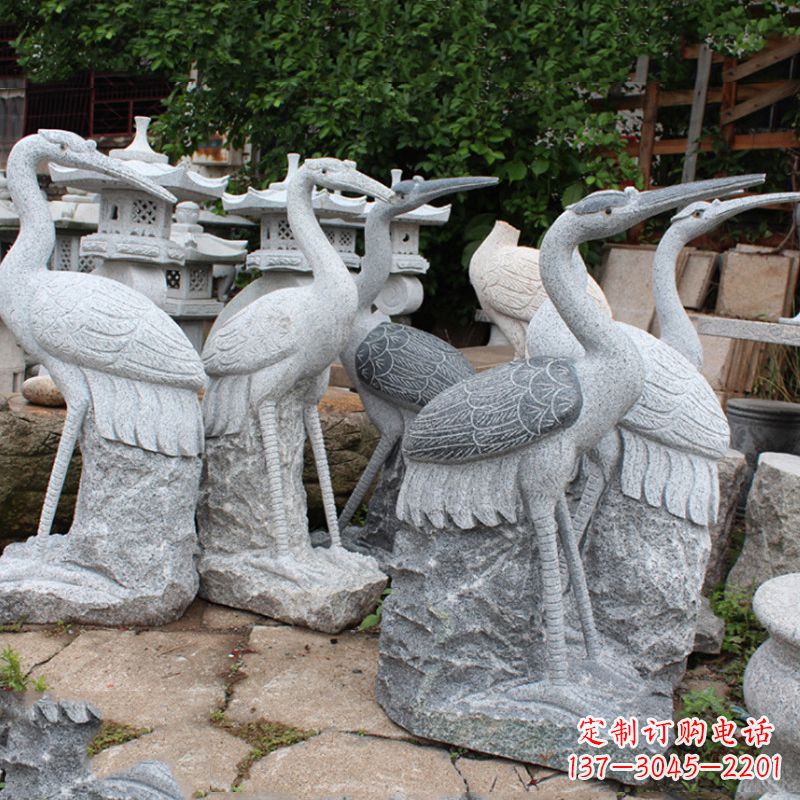 绵阳精美大理石仙鹤雕塑