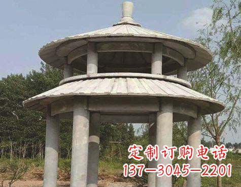 绵阳大理石双层圆顶凉亭石雕
